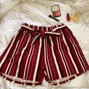 Paper bag tie waist shorts - Shein